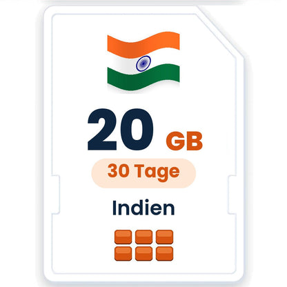 Indien eSIM – 20 GB, 30 Tage gültig