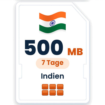 Indien eSIM – 500 MB, 7 Tage gültig