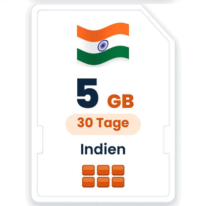 Indien eSIM – 5 GB, 30 Tage gültig