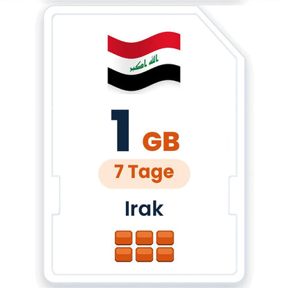 Irak eSIM – 1 GB, 7 Tage gültig