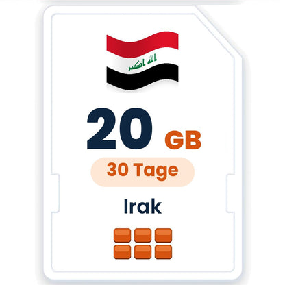 Irak eSIM – 20 GB, 30 Tage gültig