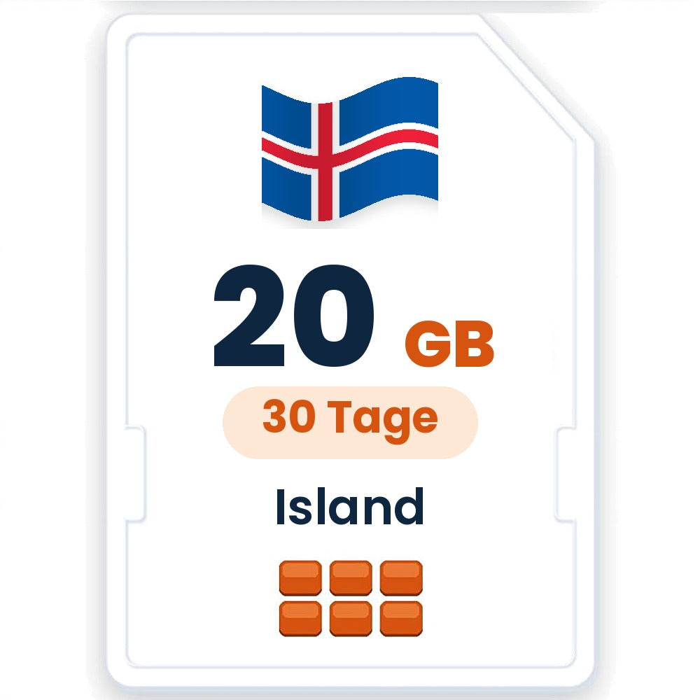 Island eSIM – 20 GB, 30 Tage gültig