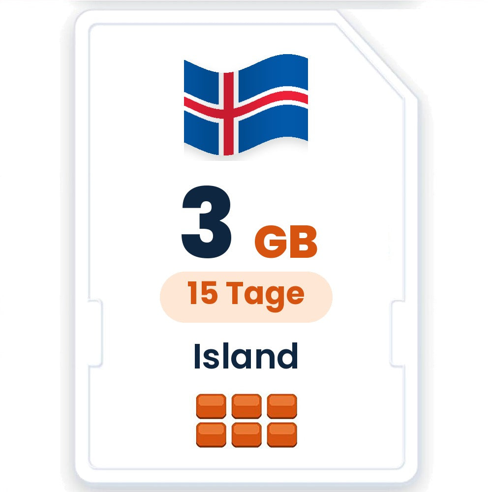 Island eSIM – 3 GB, 15 Tage gültig