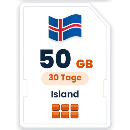 Island eSIM – 50 GB, 30 Tage gültig