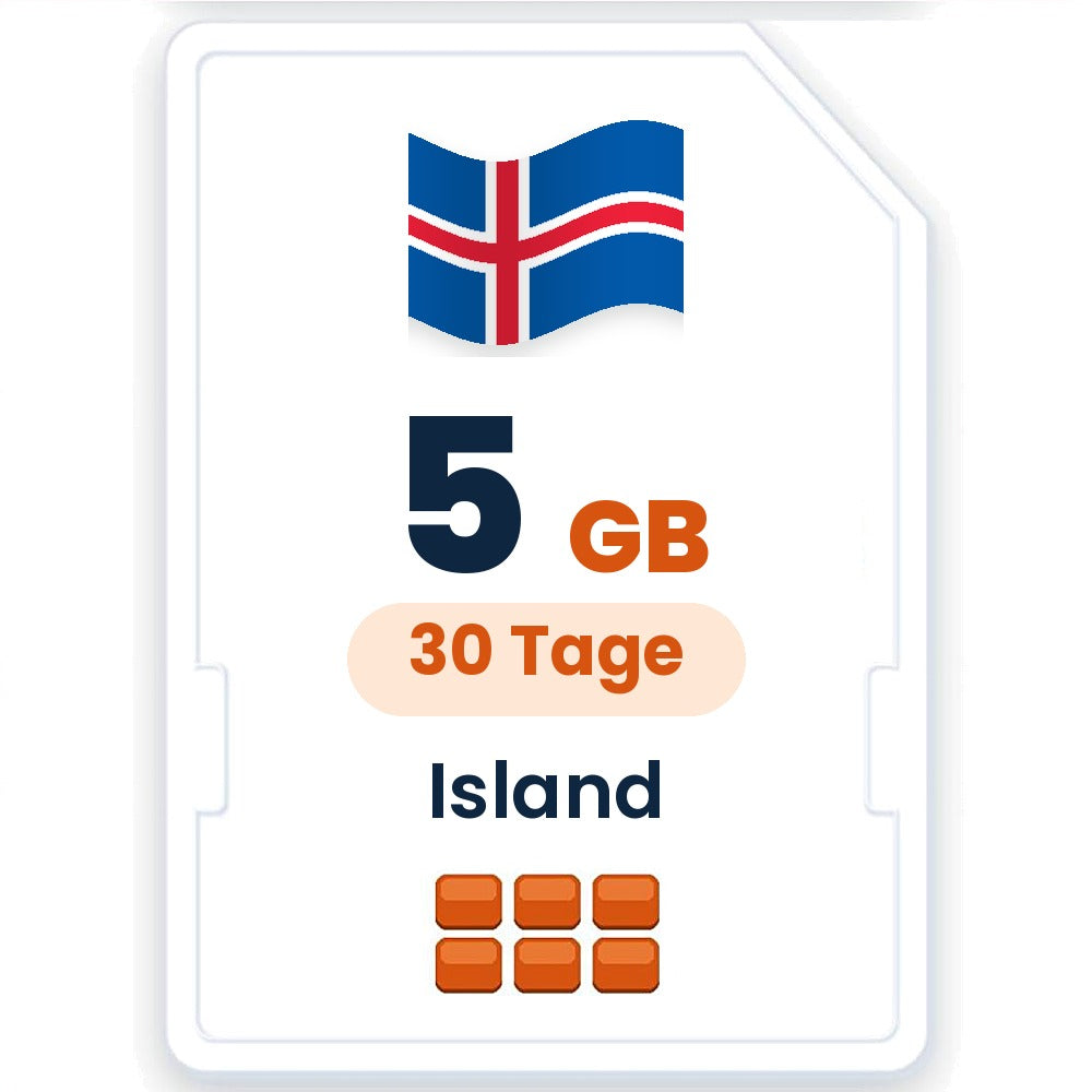 Island eSIM – 5 GB, 30 Tage gültig