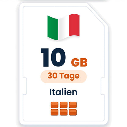 Italien eSIM – 10 GB, 30 Tage gültig