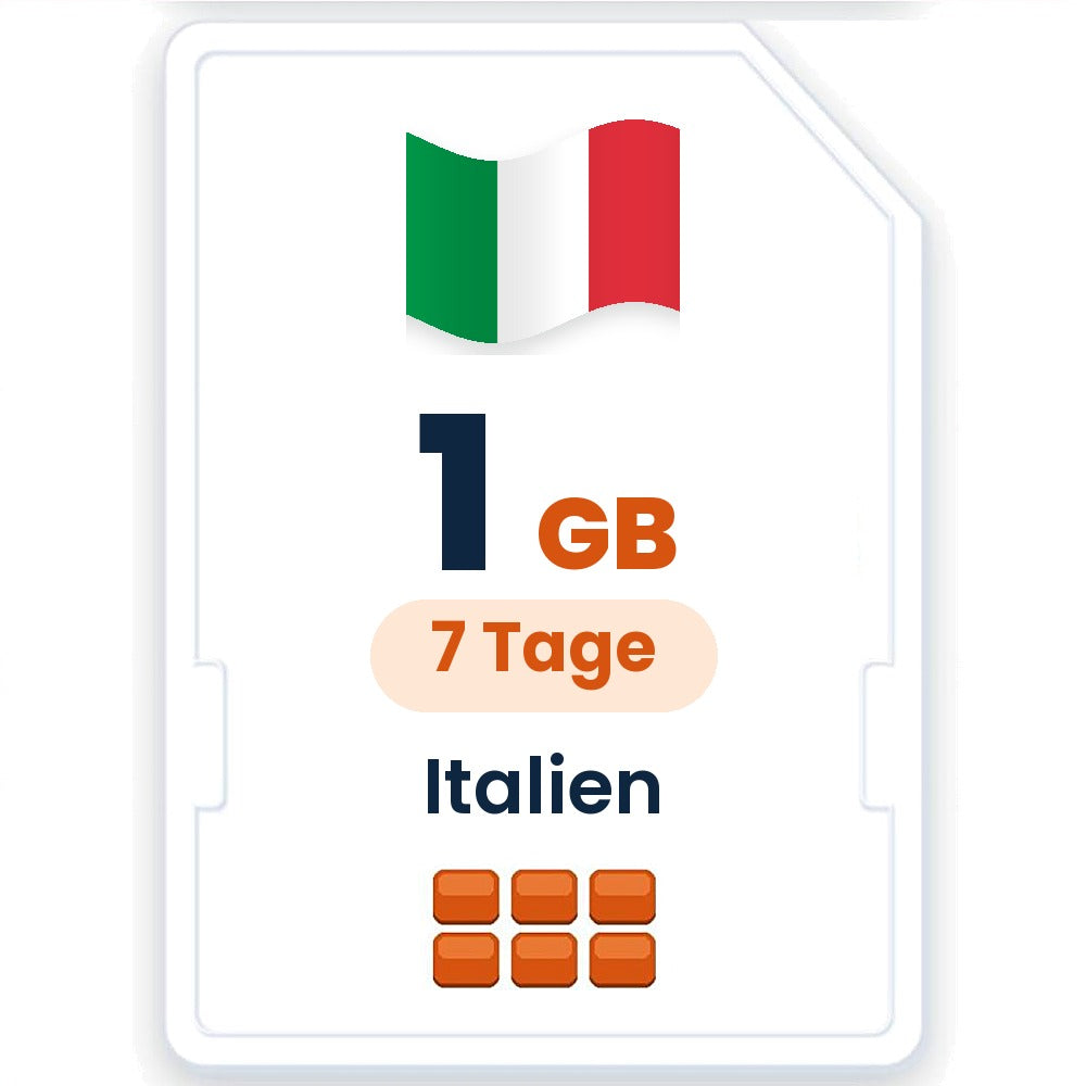 Italien eSIM – 1 GB, 7 Tage gültig