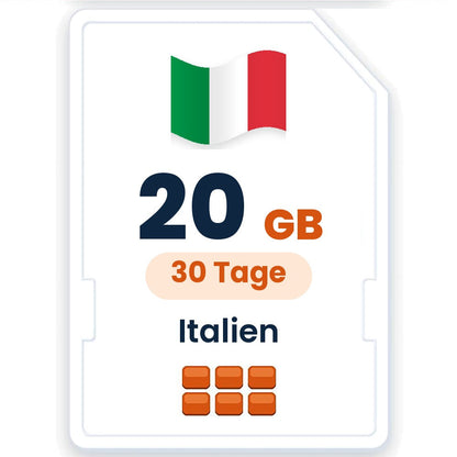 Italien eSIM – 20 GB, 30 Tage gültig
