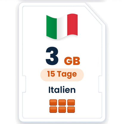Italien eSIM – 3 GB, 15 Tage gültig