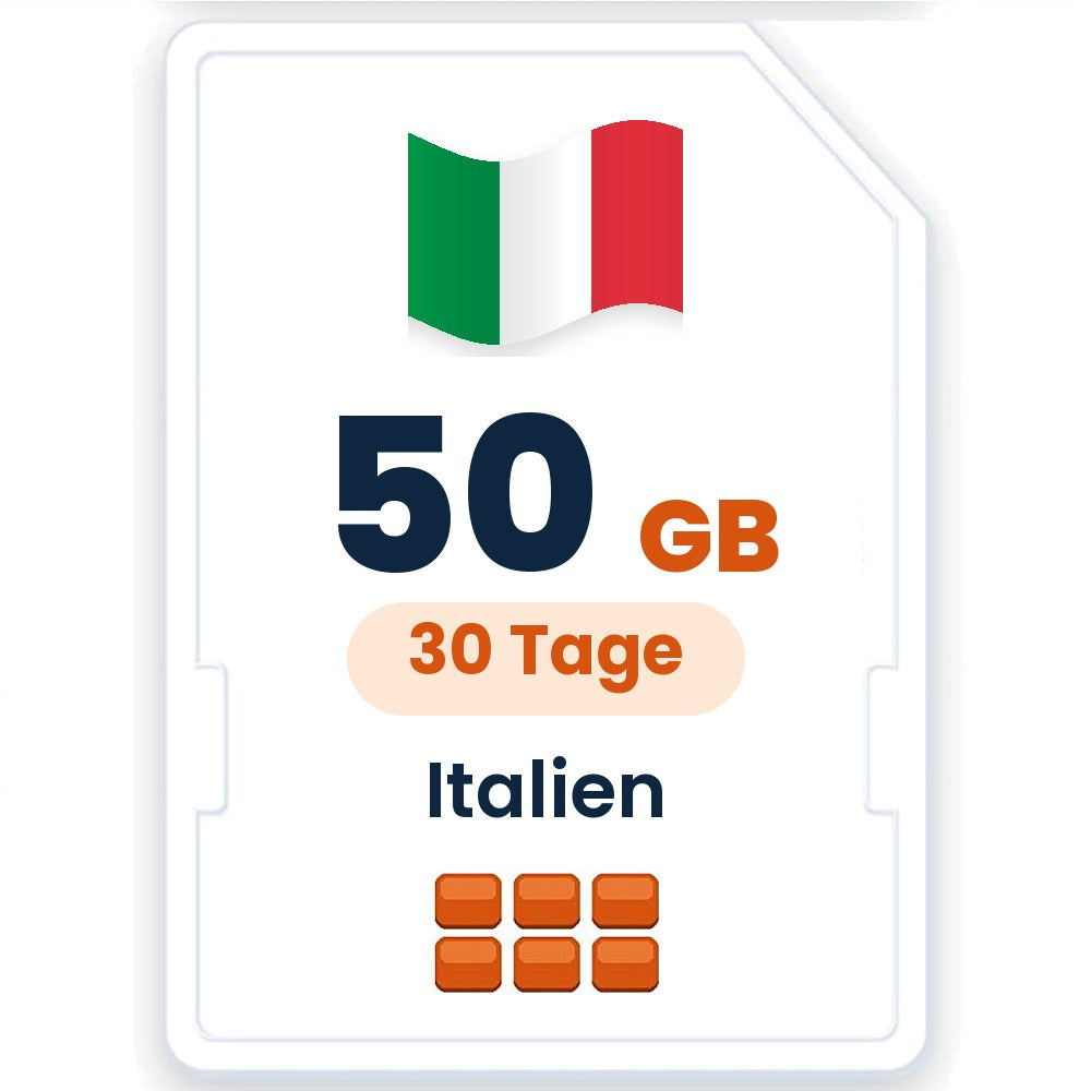 Italien eSIM – 50 GB, 30 Tage gültig