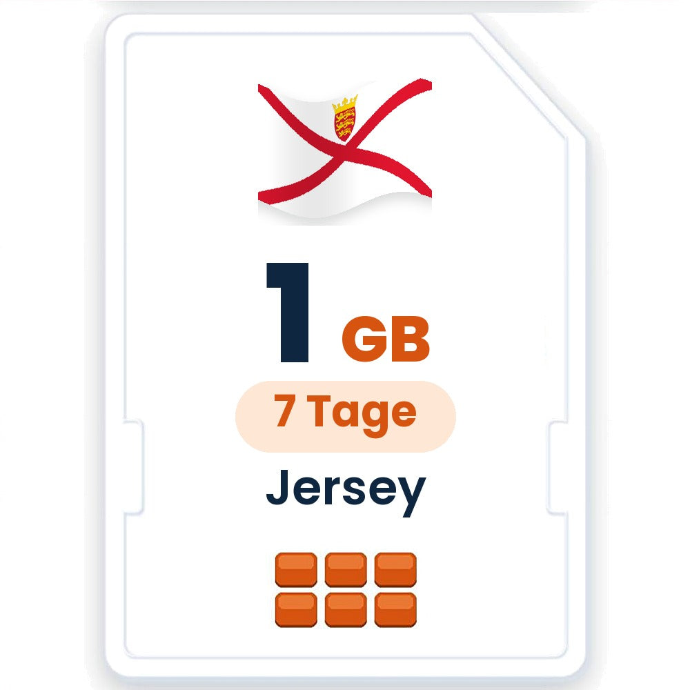Jersey eSIM – 1 GB, 7 Tage gültig