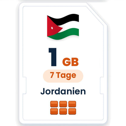 Jordanien eSIM – 1 GB, 7 Tage gültig