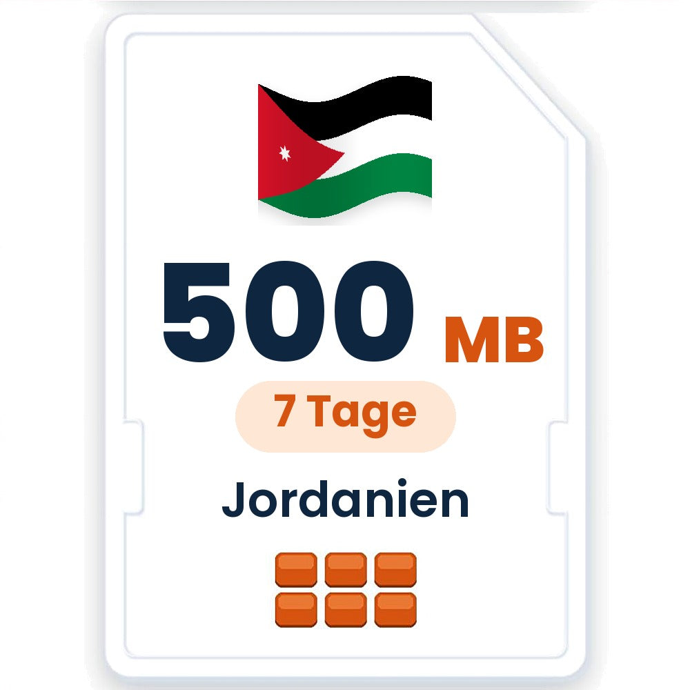 Jordanien eSIM – 500 MB, 7 Tage gültig