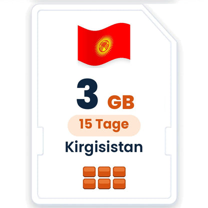 Kirgisistan eSIM – 3 GB, 15 Tage gültig