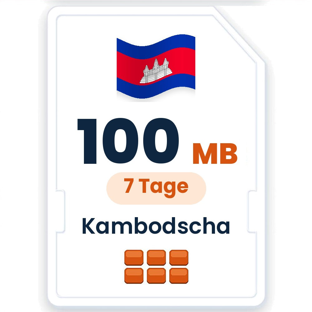 Kambodscha eSIM – 100 MB, 7 Tage gültig