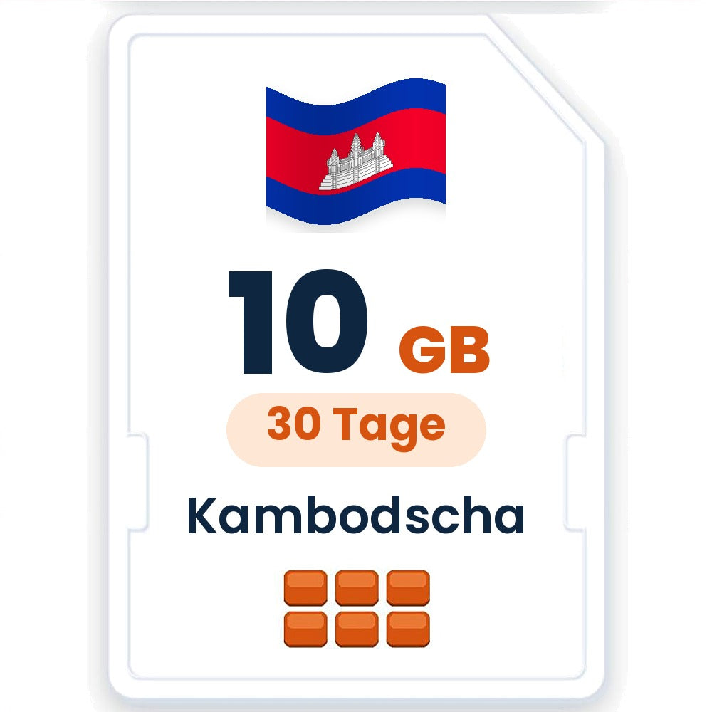 Kambodscha eSIM – 10 GB, 30 Tage gültig