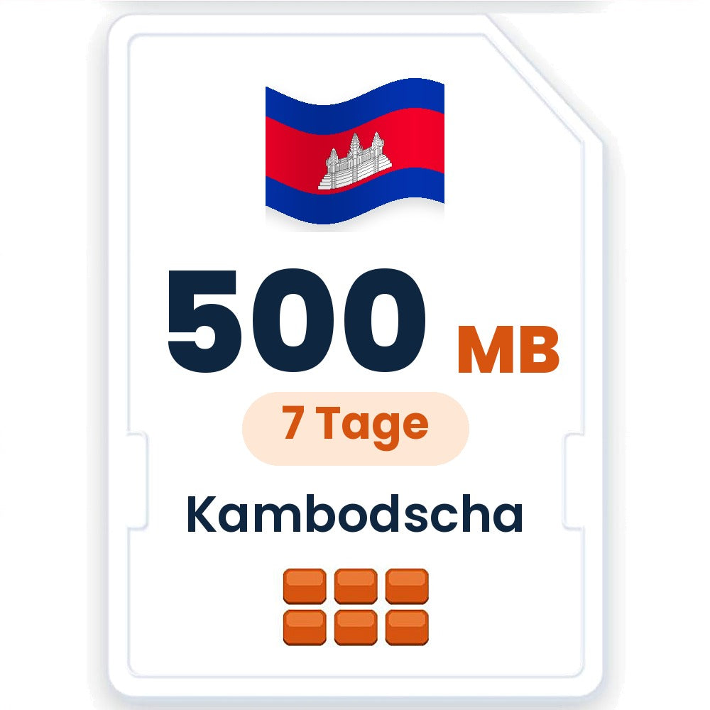 Kambodscha eSIM – 500 MB, 7 Tage gültig