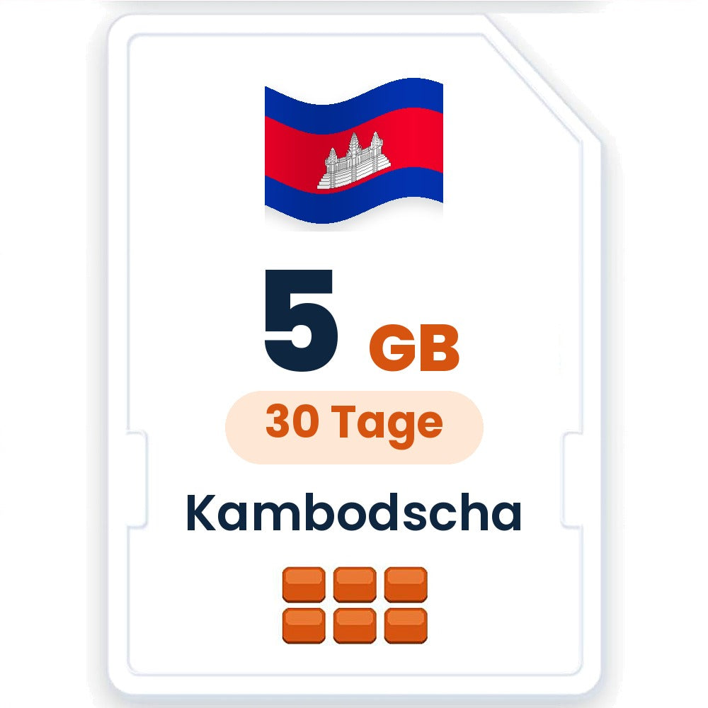 Kambodscha eSIM – 5 GB, 30 Tage gültig