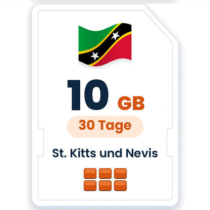 St. Kitts und Nevis eSIM – 10 GB, 30 Tage gültig