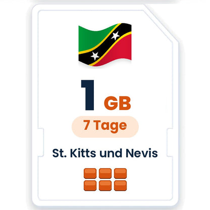 St. Kitts und Nevis eSIM – 1 GB, 7 Tage gültig