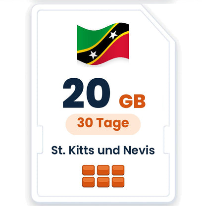 St. Kitts und Nevis eSIM – 20 GB, 30 Tage gültig