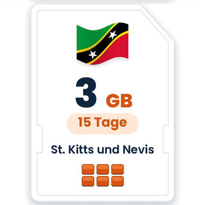St. Kitts und Nevis eSIM – 3 GB, 15 Tage gültig