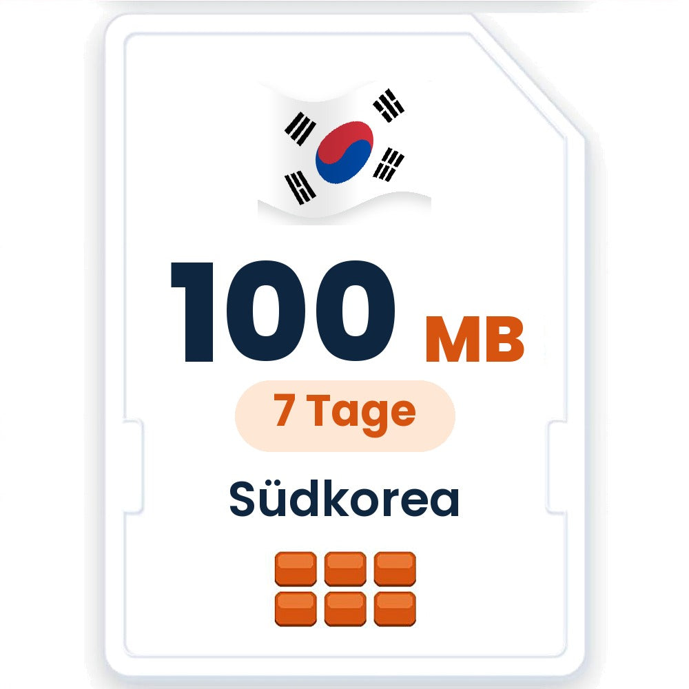 Südkorea eSIM – 100 MB, 7 Tage gültig