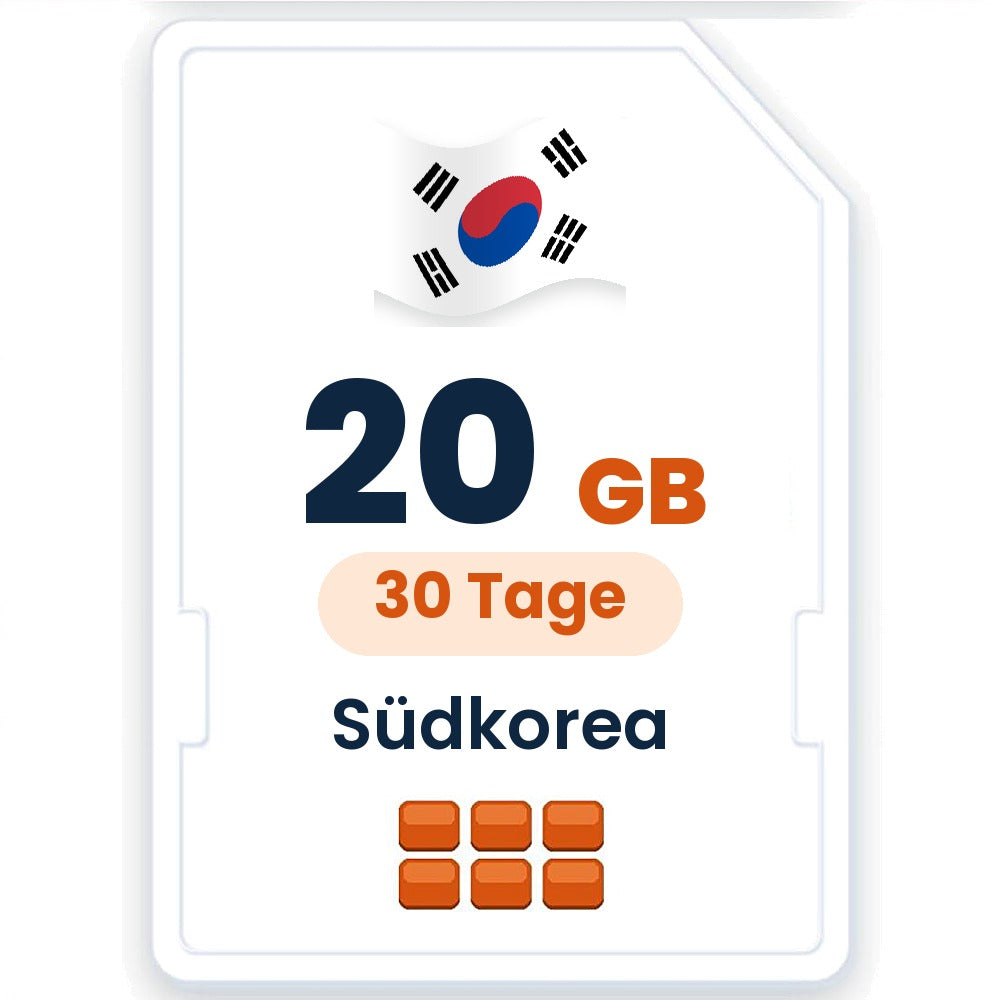 Südkorea eSIM – 20 GB, 30 Tage gültig
