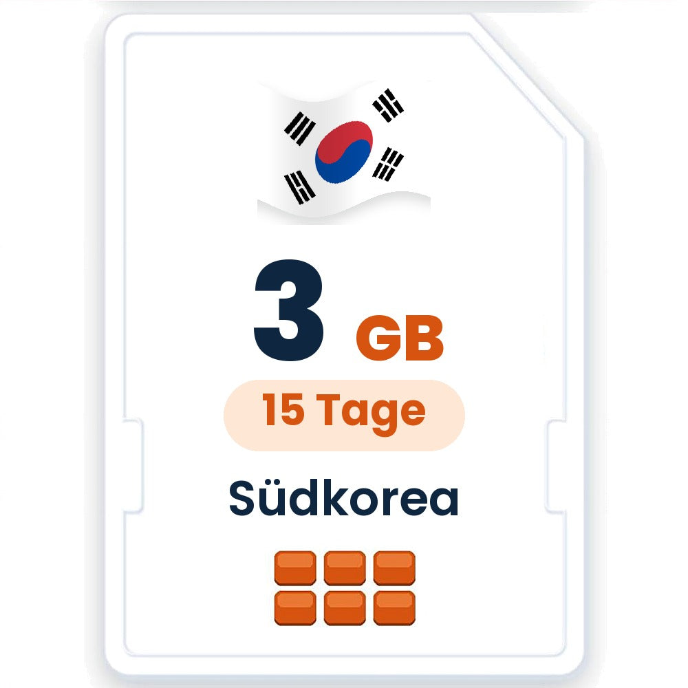 Südkorea eSIM – 3 GB, 15 Tage gültig