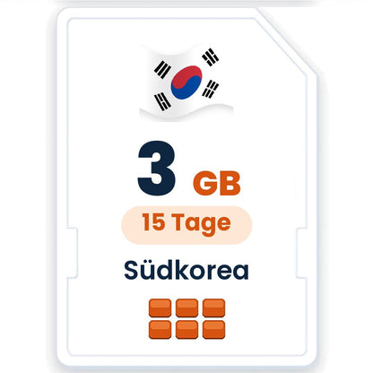Südkorea eSIM – 3 GB, 15 Tage gültig