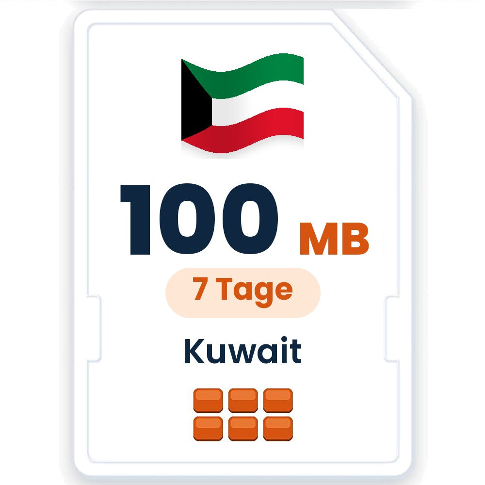 Kuwait eSIM – 100 MB, 7 Tage gültig