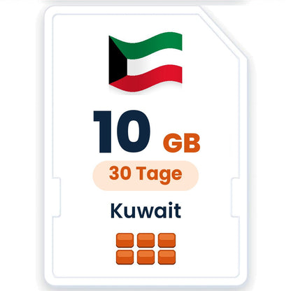 Kuwait eSIM – 10 GB, 30 Tage gültig