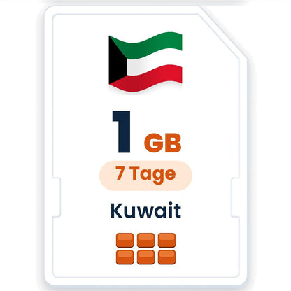 Kuwait eSIM – 1 GB, 7 Tage gültig