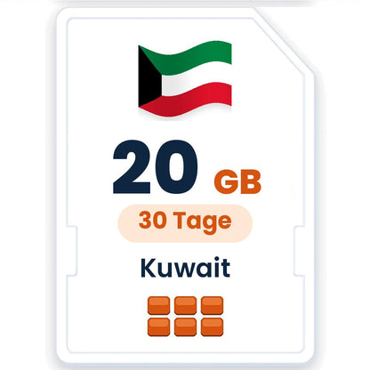 Kuwait eSIM – 20 GB, 30 Tage gültig