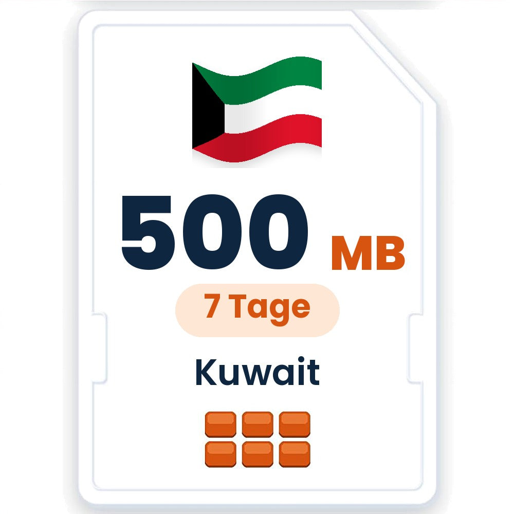 Kuwait eSIM – 500 MB, 7 Tage gültig
