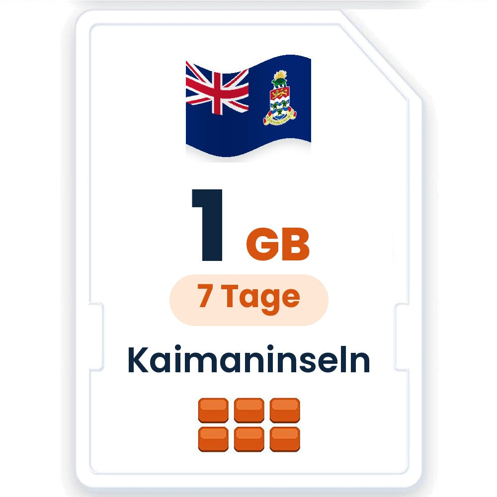 Kaimaninseln eSIM – 1 GB, 7 Tage gültig