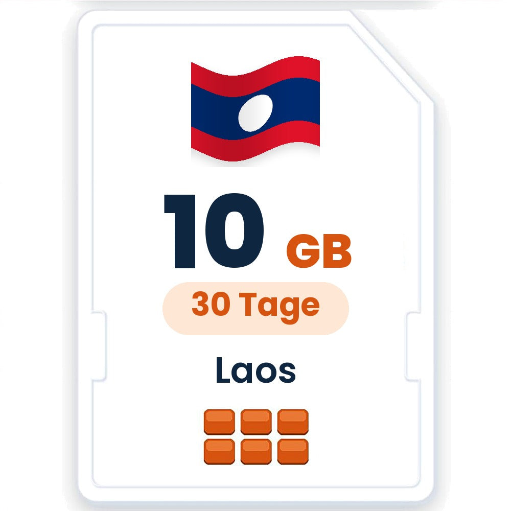 Laos eSIM – 10 GB, 30 Tage gültig