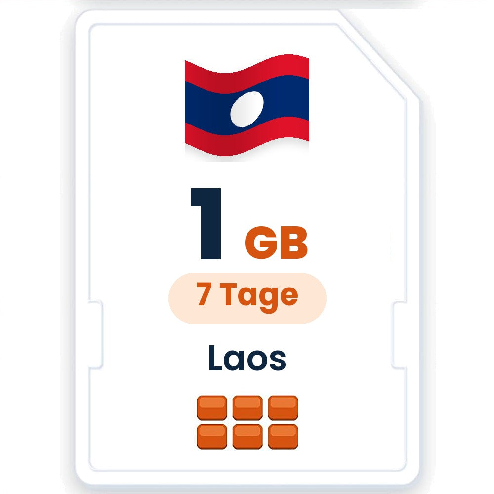 Laos eSIM – 1 GB, 7 Tage gültig
