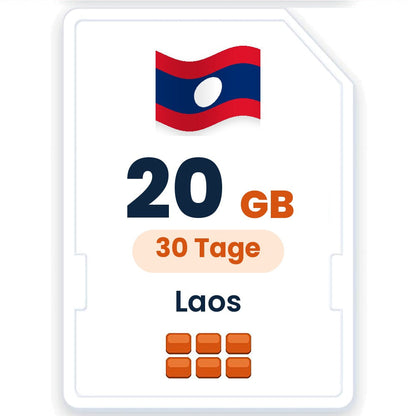 Laos eSIM – 20 GB, 30 Tage gültig
