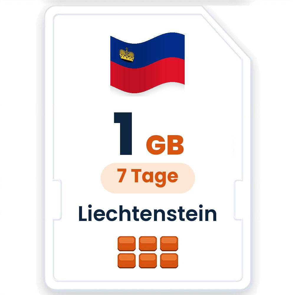 Liechtenstein eSIM – 1 GB, 7 Tage gültig