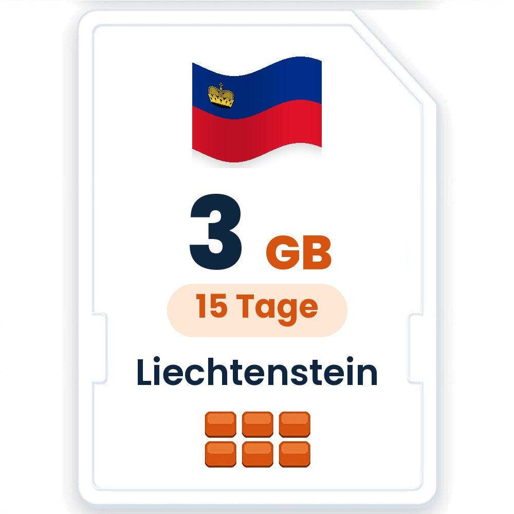 Liechtenstein eSIM – 3 GB, 15 Tage gültig