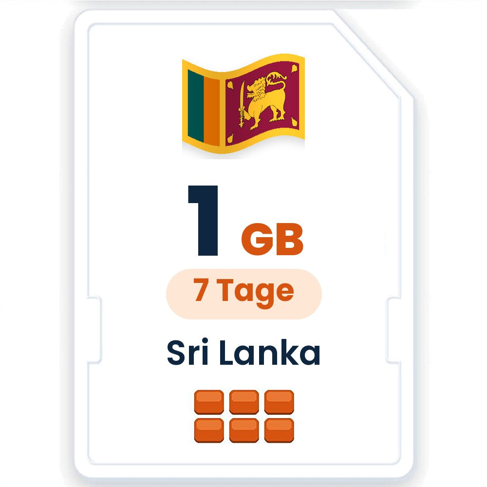 Sri Lanka eSIM – 1 GB, 7 Tage gültig