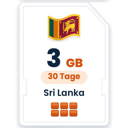 Sri Lanka eSIM – 3 GB, 30 Tage gültig