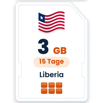 Liberia eSIM – 3 GB, 15 Tage gültig