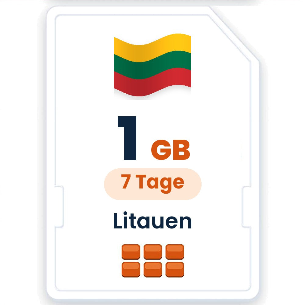Litauen eSIM – 1 GB, 7 Tage gültig