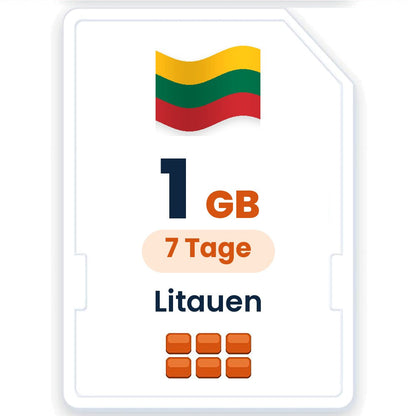 Litauen eSIM – 1 GB, 7 Tage gültig