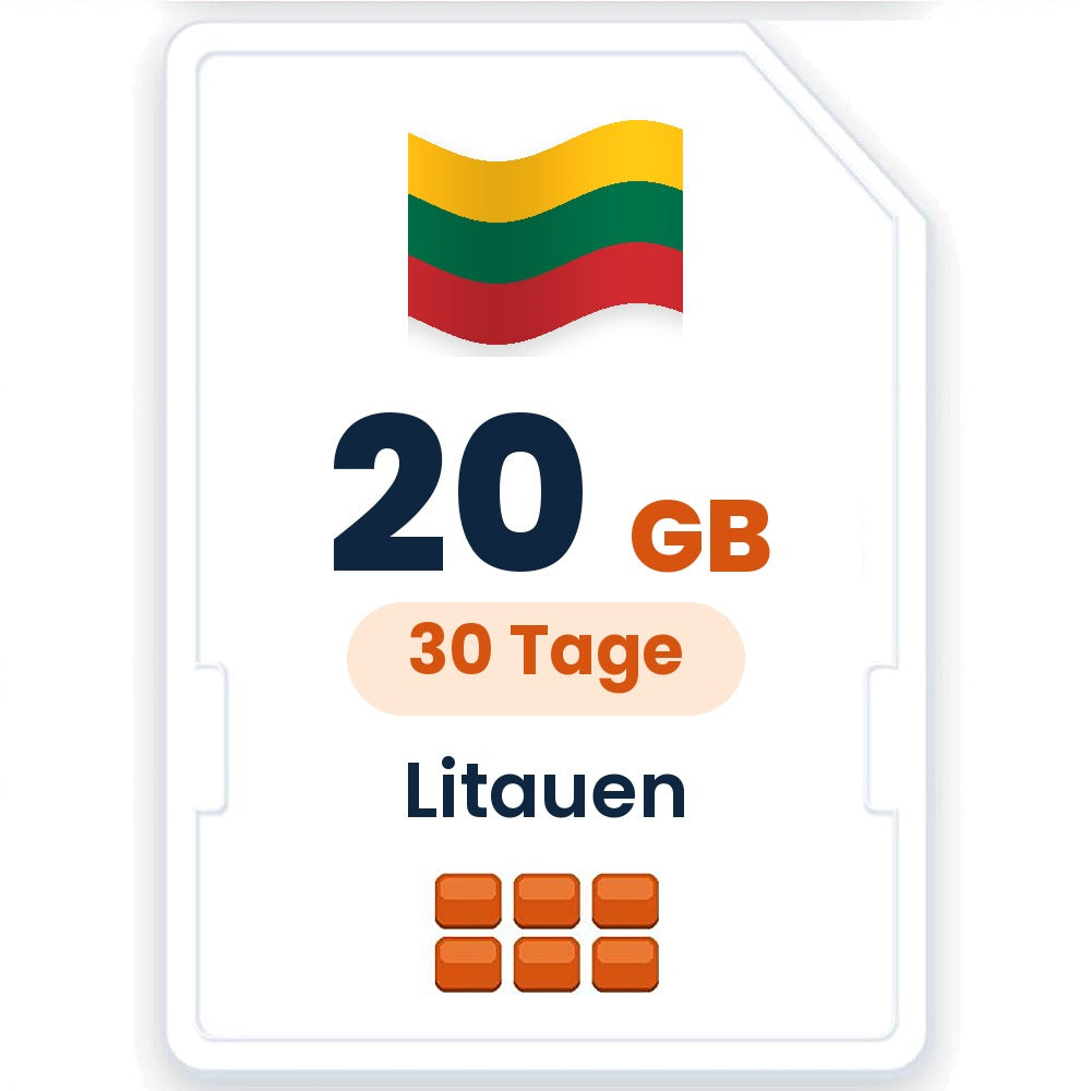 Litauen eSIM – 20 GB, 30 Tage gültig