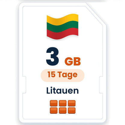 Litauen eSIM – 3 GB, 15 Tage gültig