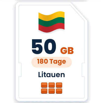 Litauen eSIM – 50 GB, 180 Tage gültig