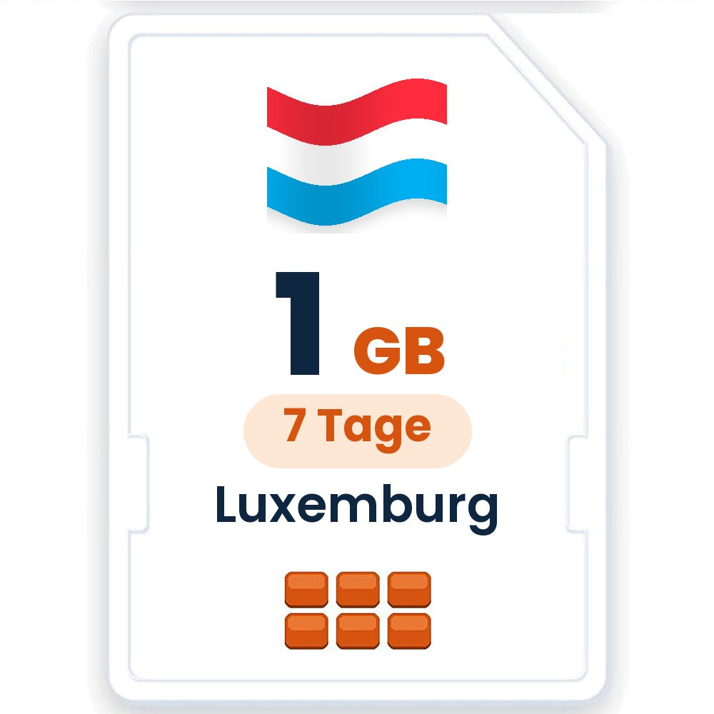 Luxemburg eSIM – 1 GB, 7 Tage gültig